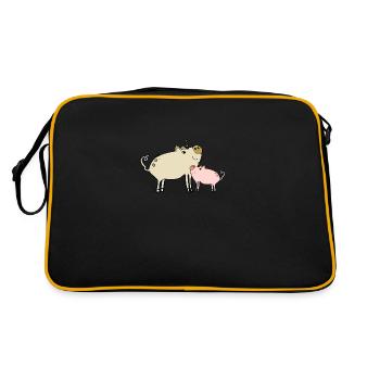 cochons licorne - cochon cochon licorne - Sac Retro - noir/or - Dos