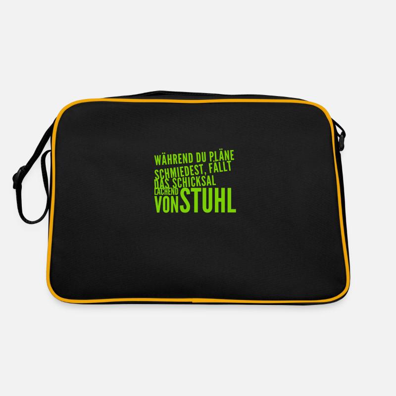 Pläne machen ist sinnlos - Retro Tasche - Schwarz/Gold