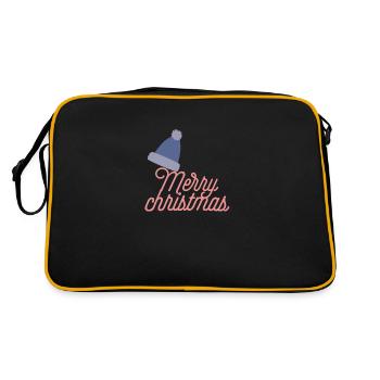 Merry christmas - Retro Tasche - Schwarz/Gold - Hinten
