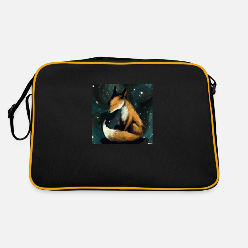 Fox rests at night Retro Bag