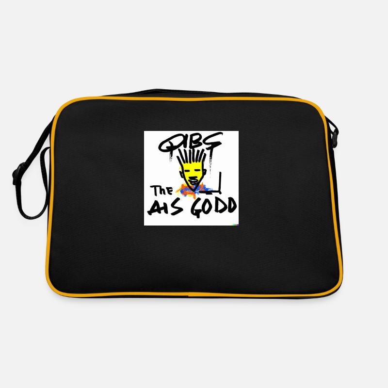 QIBS The AHS GODD - God is a DJ basquiat style Retro Tasche