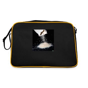 a bag of rice falling - Retro Tasche - Schwarz/Gold - Hinten