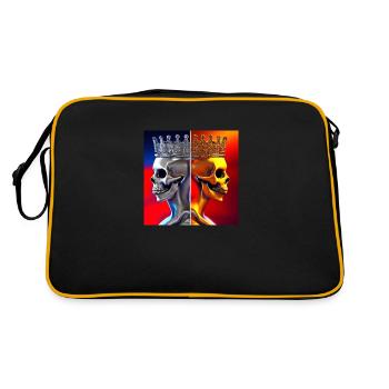 King and Queen Skull Faces - Retro Bag - black/gold - Back