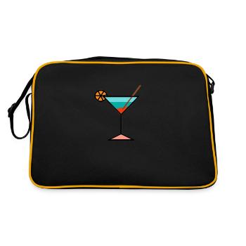 Sommer Cocktails! - Retro Tasche - Schwarz/Gold - Hinten