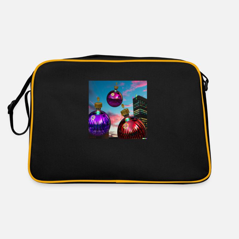 hochausweihnachtskugel - Retro Tasche - Schwarz/Gold