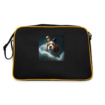 CptnBruno chien avec décoration de réveillon du nouvel an - Sac Retro - noir/or - Dos