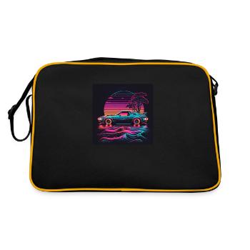 DeLorean inspired neon look - Retro Bag - black/gold - Back