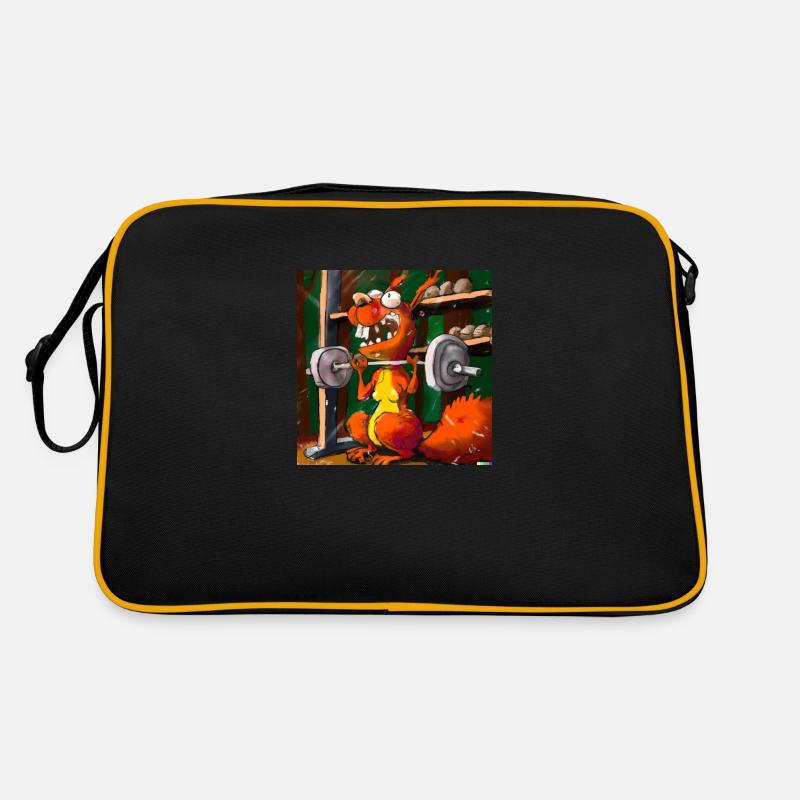 SQRRLD - Squirrel's Bench Press Accident 04 - Retro Tasche - Schwarz/Gold
