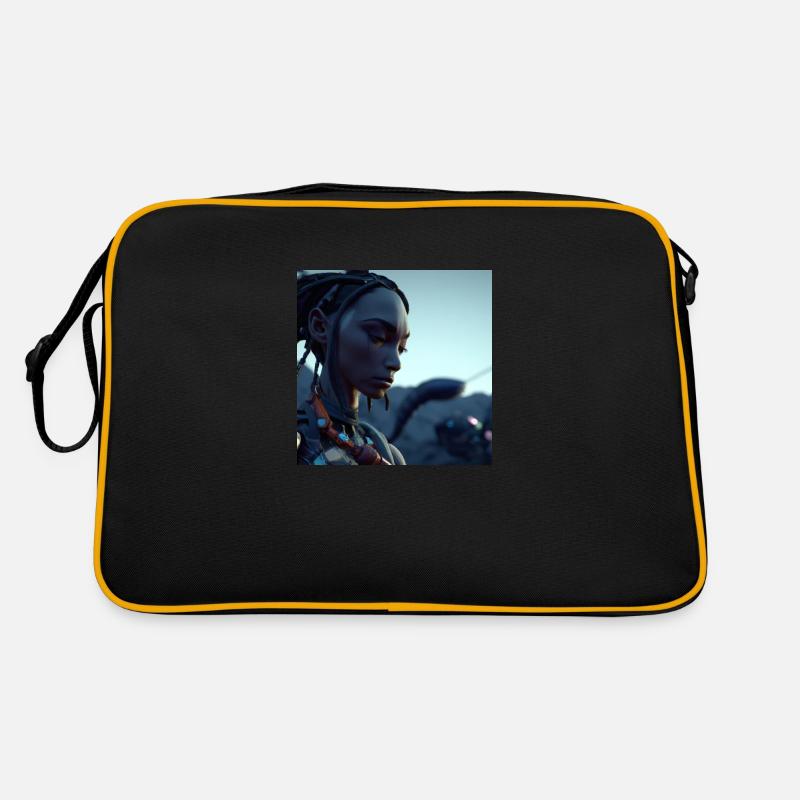 Krieger einer Cyber-Punk-Welt - Retro Tasche - Schwarz/Gold