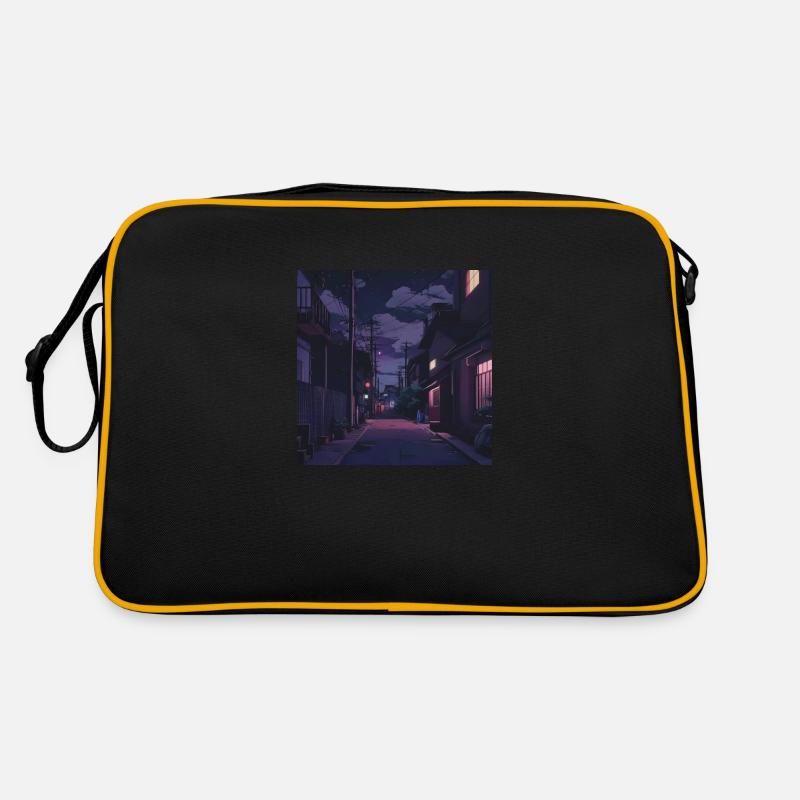 Lofi night - Retro Tasche - Schwarz/Gold
