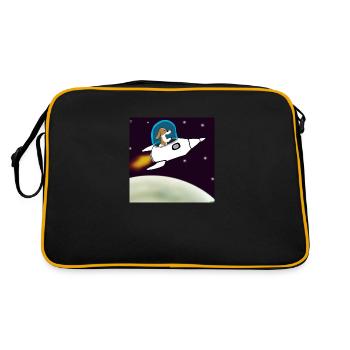 dog on mars - Retro Tasche - Schwarz/Gold - Hinten