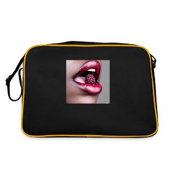 Bouche d’une femme aux lèvres rouges @ Markus - Sac Retro - noir/or - Dos