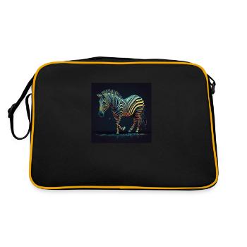 Zèbre coloré, design unique - Sac Retro - noir/or - Dos