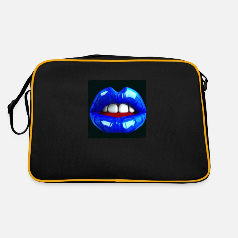 bouche bleue - Sac Retro - noir/or