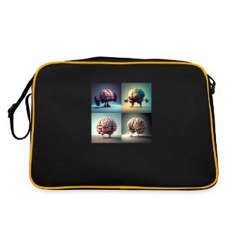 strong brain - Sac Retro - noir/or - Dos