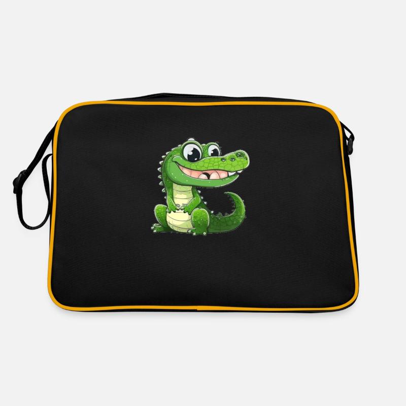 Ein Krokodil namens Tabalus - Retro Tasche - Schwarz/Gold