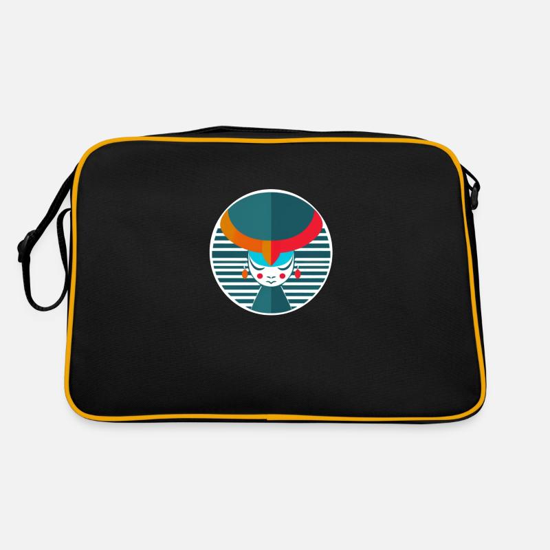 Abstrakter Stier - Retro Tasche - Schwarz/Gold