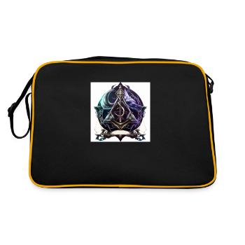 Farbiges okkultes Symbol - Retro Tasche - Schwarz/Gold - Hinten