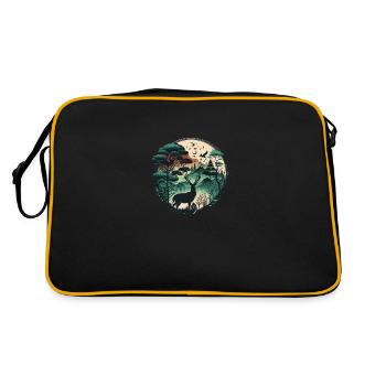 Forest with deer - Retro Bag - black/gold - Back