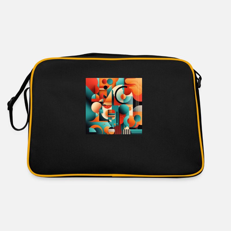 Abstrakte Kunstform - Retro Tasche - Schwarz/Gold