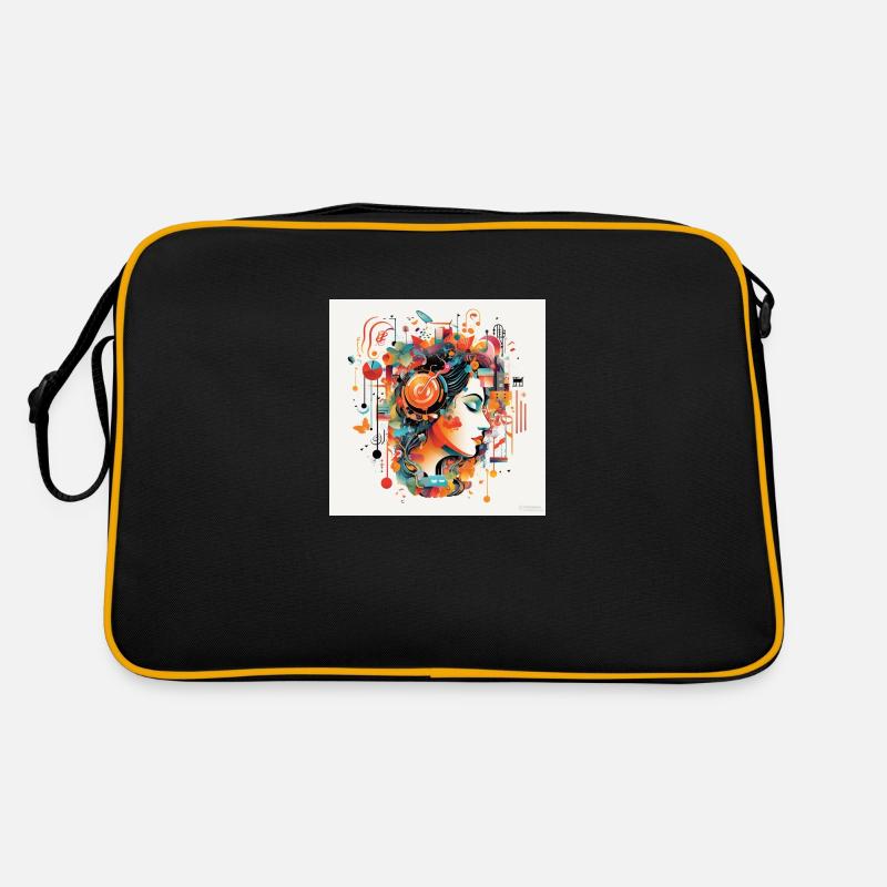 Retro Rhythms: Eine Ode an die Musik - Retro Tasche - Schwarz/Gold