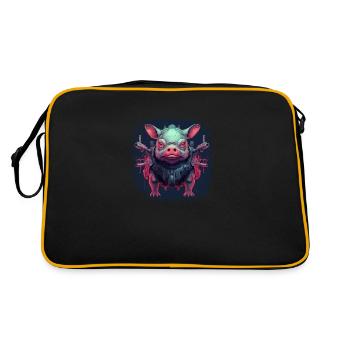 Joli cochon anniversaire truffe cochon littlemandyart - Sac Retro - noir/or - Dos