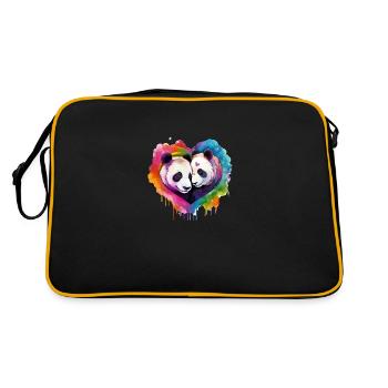 LGBTQIA+ Animal Love, Panda - Sac Retro - noir/or - Dos