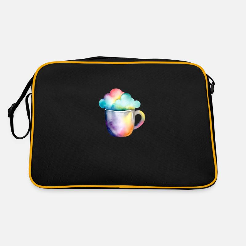 Rainbow coffee with a cloud - Retro Bag - black/gold