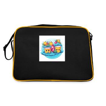 Cheerful Pool Party with Inflatable Fun - Retro Tasche - Schwarz/Gold - Hinten