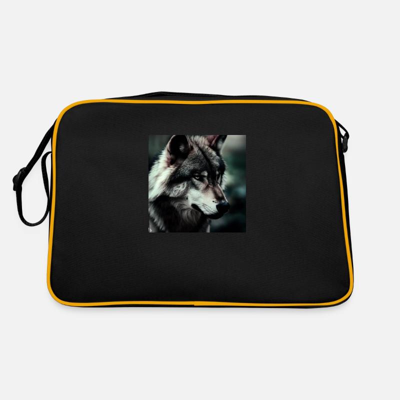 Wolf - Retro Tasche - Schwarz/Gold