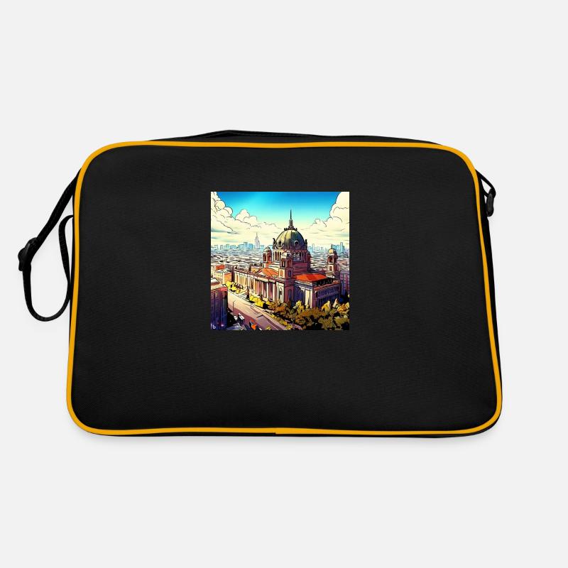 Kathedrale - Retro Tasche - Schwarz/Gold