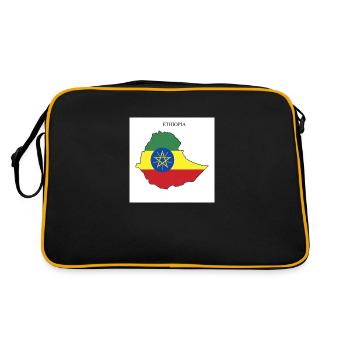 Drapeau de l’Éthiopie, Carte - Sac Retro - noir/or - Dos
