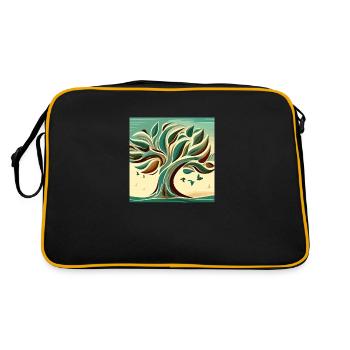 die natur weckt leben - Retro Tasche - Schwarz/Gold - Hinten