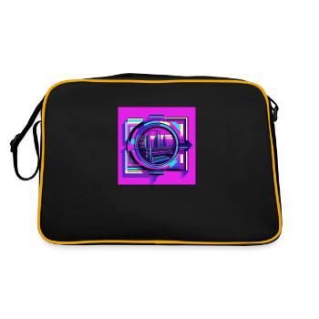 Futuristisch - Retro Tasche - Schwarz/Gold - Hinten