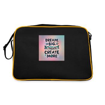 Dream Big Create more - Retro Tasche - Schwarz/Gold - Hinten