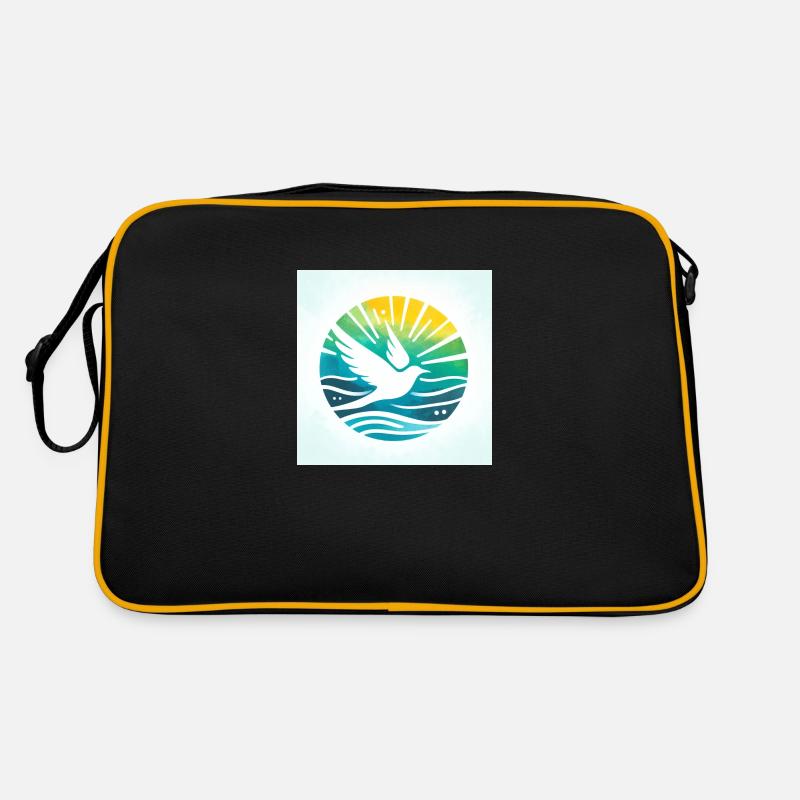 Friedenstaube - Retro Tasche - Schwarz/Gold