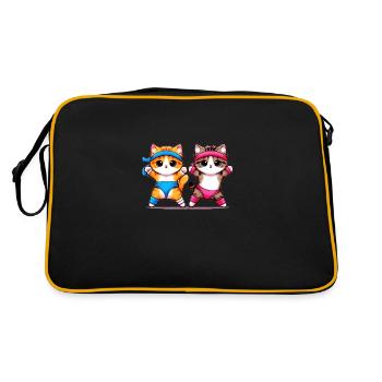Aerobic kittens 80s style - Retro Bag - black/gold - Back