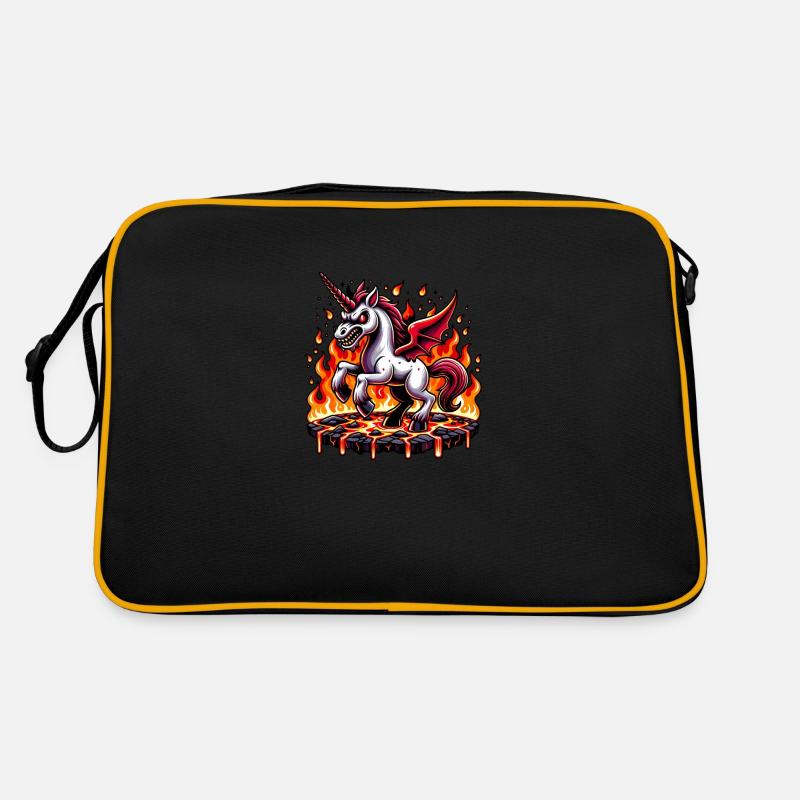 Evil Fire Unicorn Retro Bag