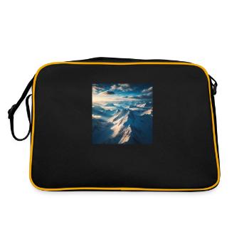 Mountain landscape above the clouds - Retro Bag - black/gold - Back