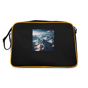 Mountain landscape above the clouds - Retro Bag - black/gold - Back