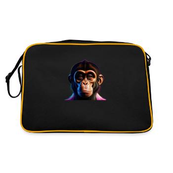 Frecher Affe - Retro Tasche - Schwarz/Gold - Hinten