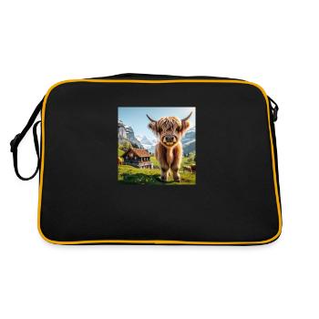 Vache Highland douce et moelleuse - Sac Retro - noir/or - Dos