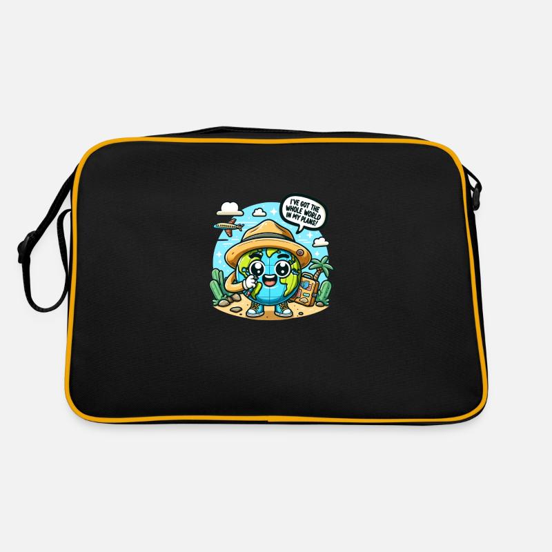 Le monde dans mes plans - Sac Retro - noir/or