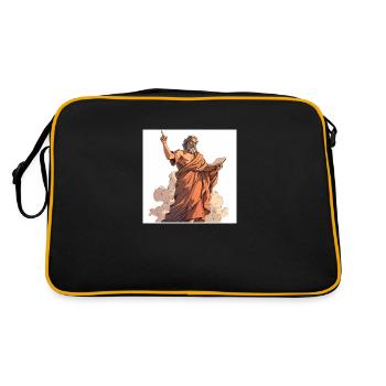 Aristoteles Greek Philosopher - Retro Tasche - Schwarz/Gold - Hinten