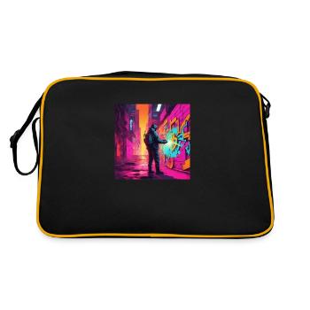 Graffiti Sprayer - Retro Tasche - Schwarz/Gold - Hinten