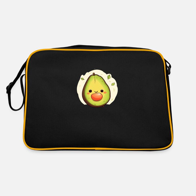 Glückliche Avocado mit Kern Retro Tasche