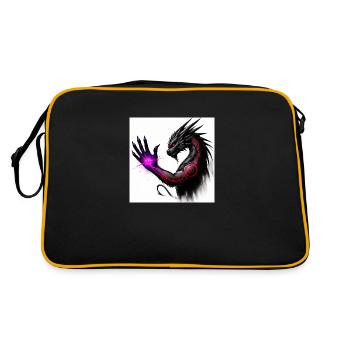 dragon staring at the hand birthmark - Retro Bag - black/gold - Back