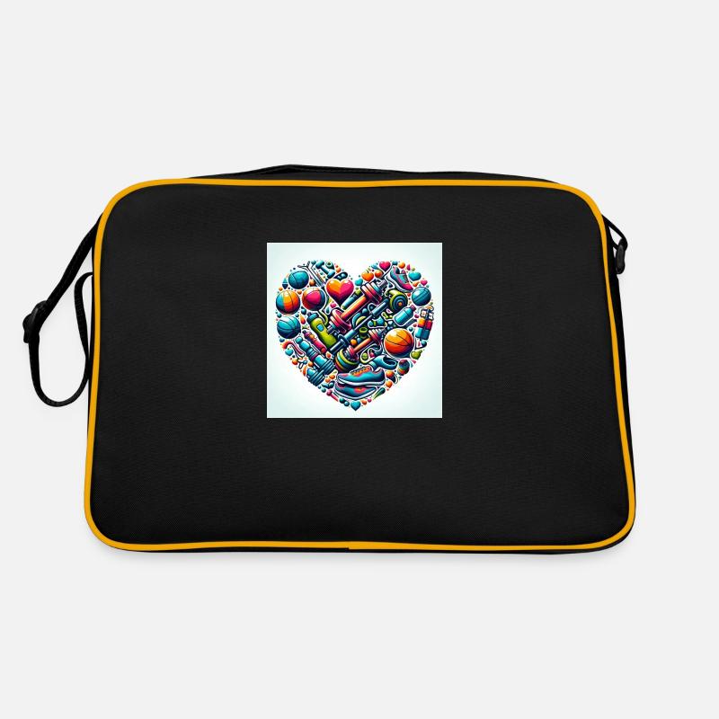 Au cœur de la forme physique - Sac Retro - noir/or