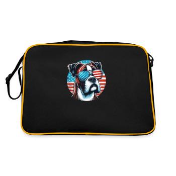 Boxer American Flag and Shades - Retro Bag - black/gold - Back