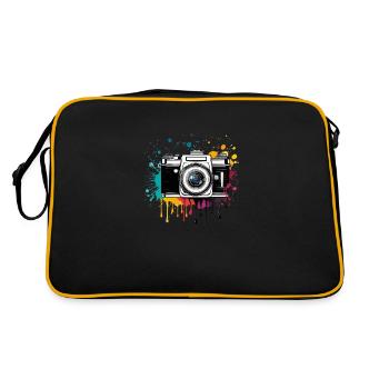 Retro Camera Logo, Retro Camera Motif, Oldschool - Retro Bag - black/gold - Back